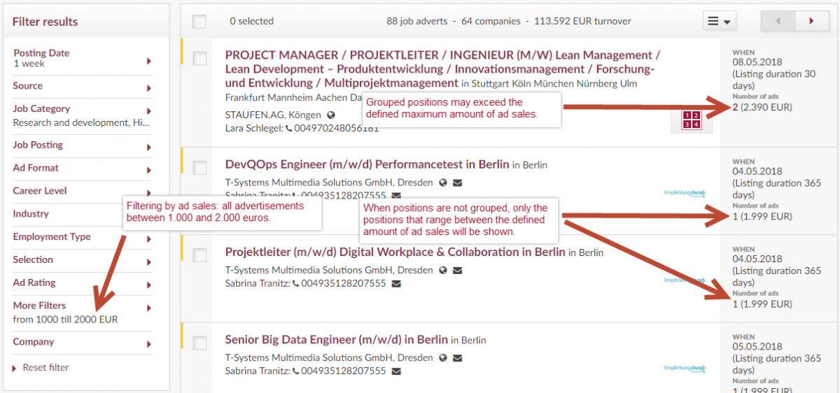 filtering-by-ad-sales New Filter Options by listing price