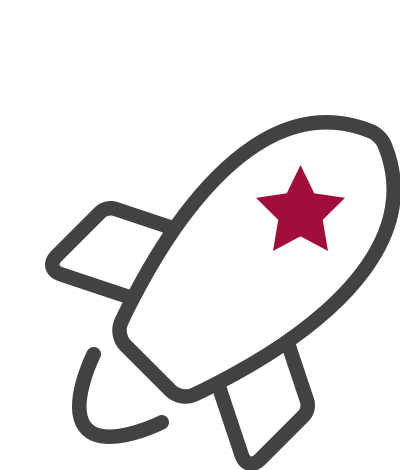 Rakete mit Stern-Icon