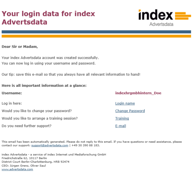 Your-login-data-for-index-Advertsdata Mailing Welcome to index Advertsdata